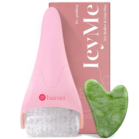 BAIMEI IcyMe roller front view showing ergonomic frame and cooling head for quick depuffing