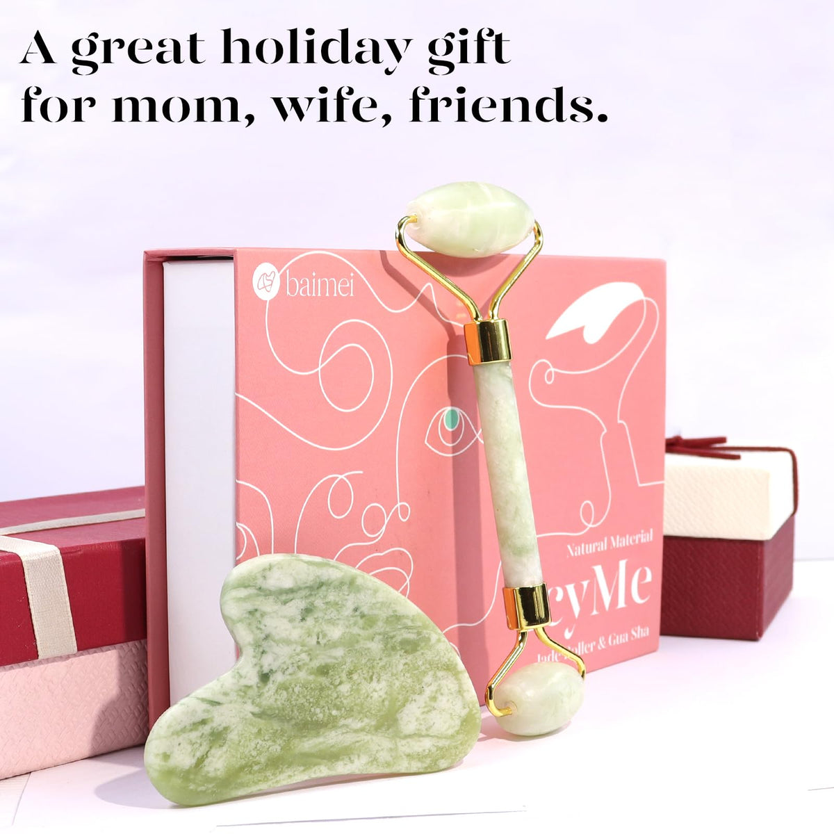 BAIMEI roller held in hand to show size and travel-friendly convenience