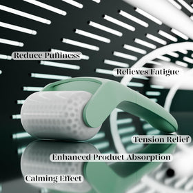 BAIMEI using ice roller on face demonstrating de-puffing and refreshing benefit