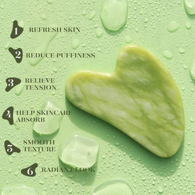 BAIMEI natural jade texture detail emphasizing cool stone and soothing benefit