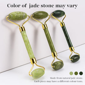 BAIMEI product label on stone confirming natural jade and durable design benefit