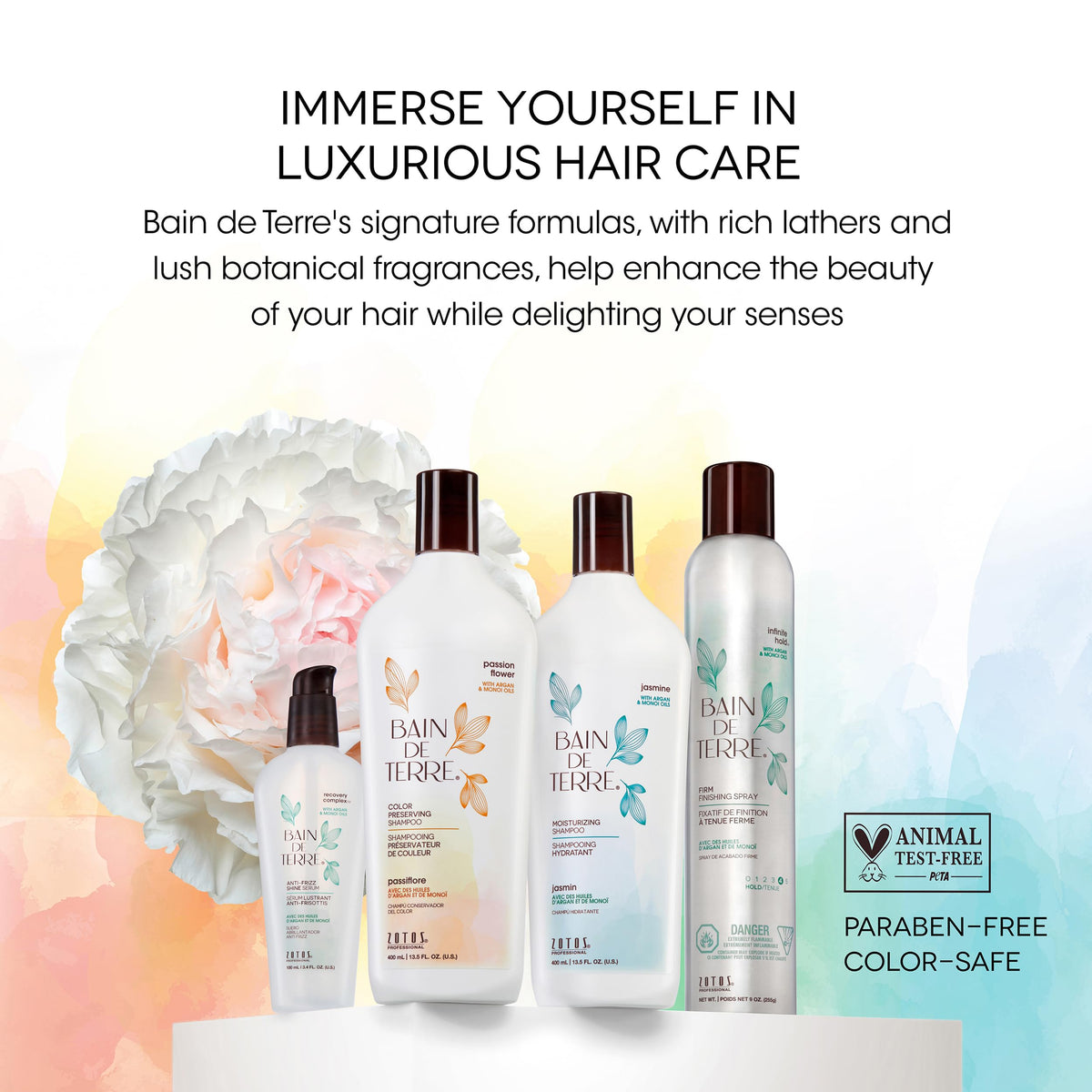 Bain de Terre before and after hair comparison showing visible volume and fuller look