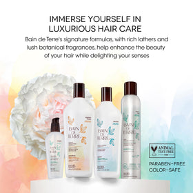 Bain de Terre before and after hair comparison showing visible volume and fuller look