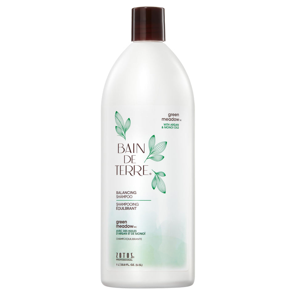 Bain de Terre bottle front view showing label and calming green design for easy identification
