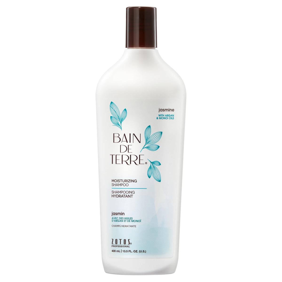 Bain de Terre front bottle shot showing product and size with clean styling benefit