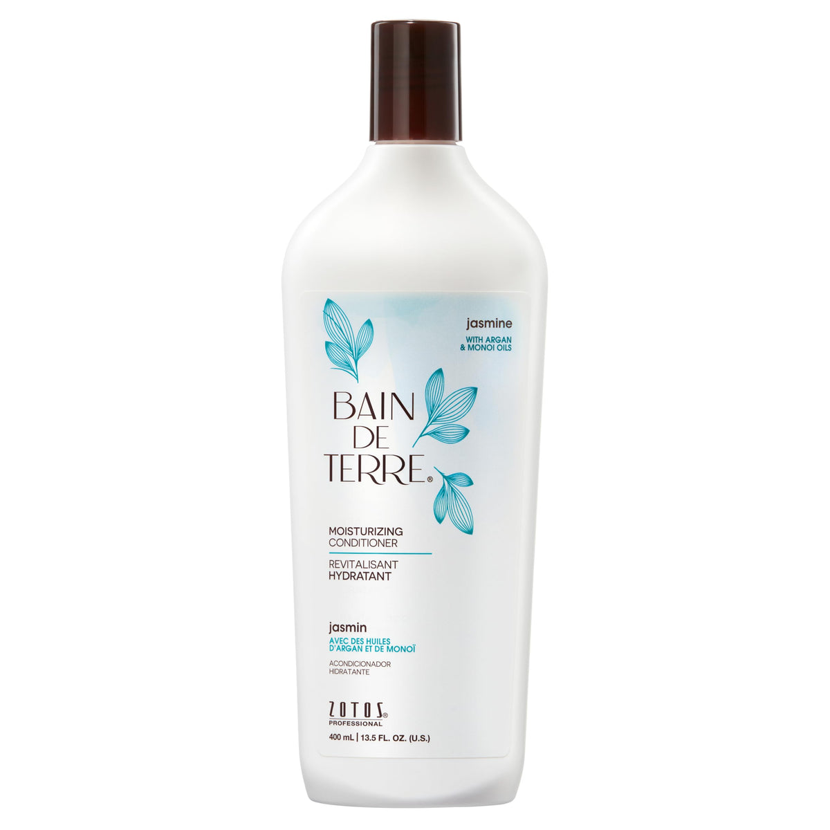 Bain de Terre front packaging showing jasmine conditioner and benefits