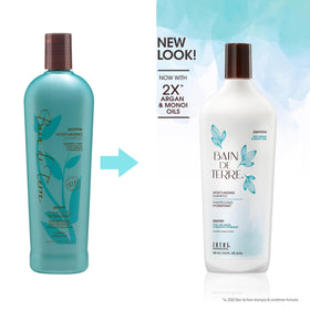 Bain de Terre pump dispensing shampoo foam for easy application and gentle cleanse