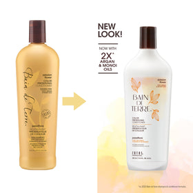 Bain de Terre label close-up highlighting product details and scent