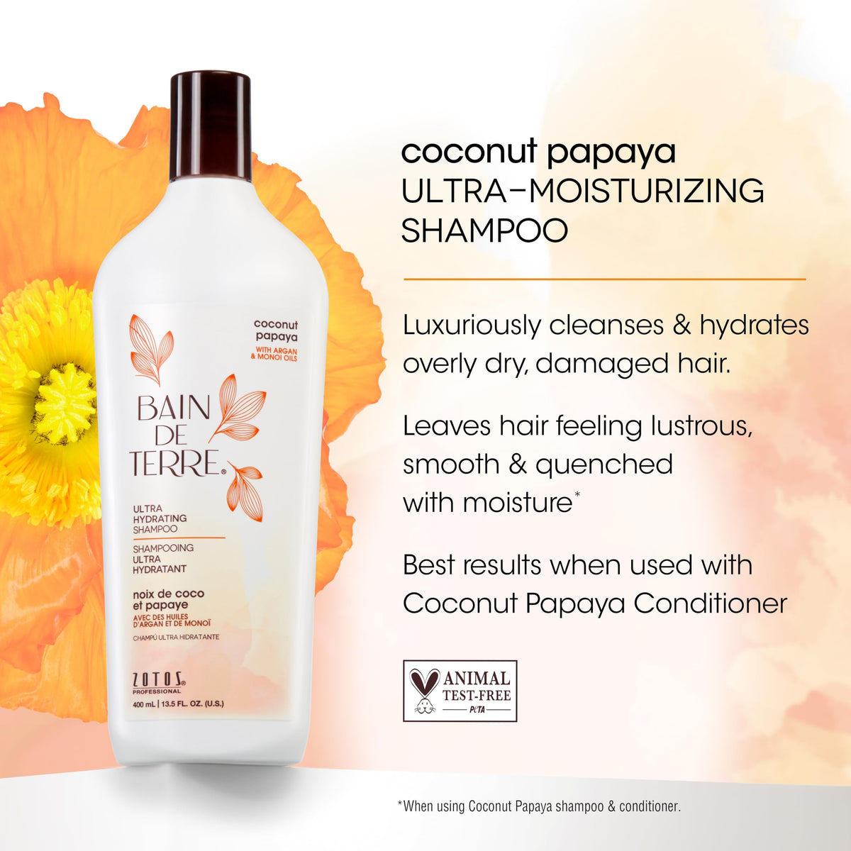 Bain de Terre shampoo lather texture demonstrating gentle moisturizing foam