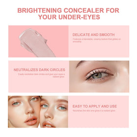 BAISEN DIARY application closeup showing under-eye brightening results and hydrated skin appearance