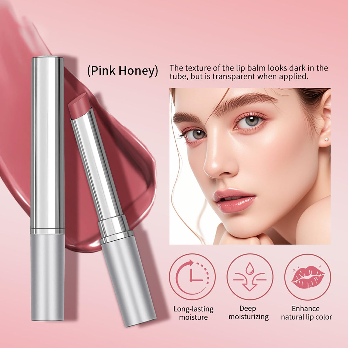 BAISEN DIARY being applied to lips, delivering sheer color and instant moisture