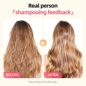 BAISEN DIARY before and after edging to show frizz control and shine