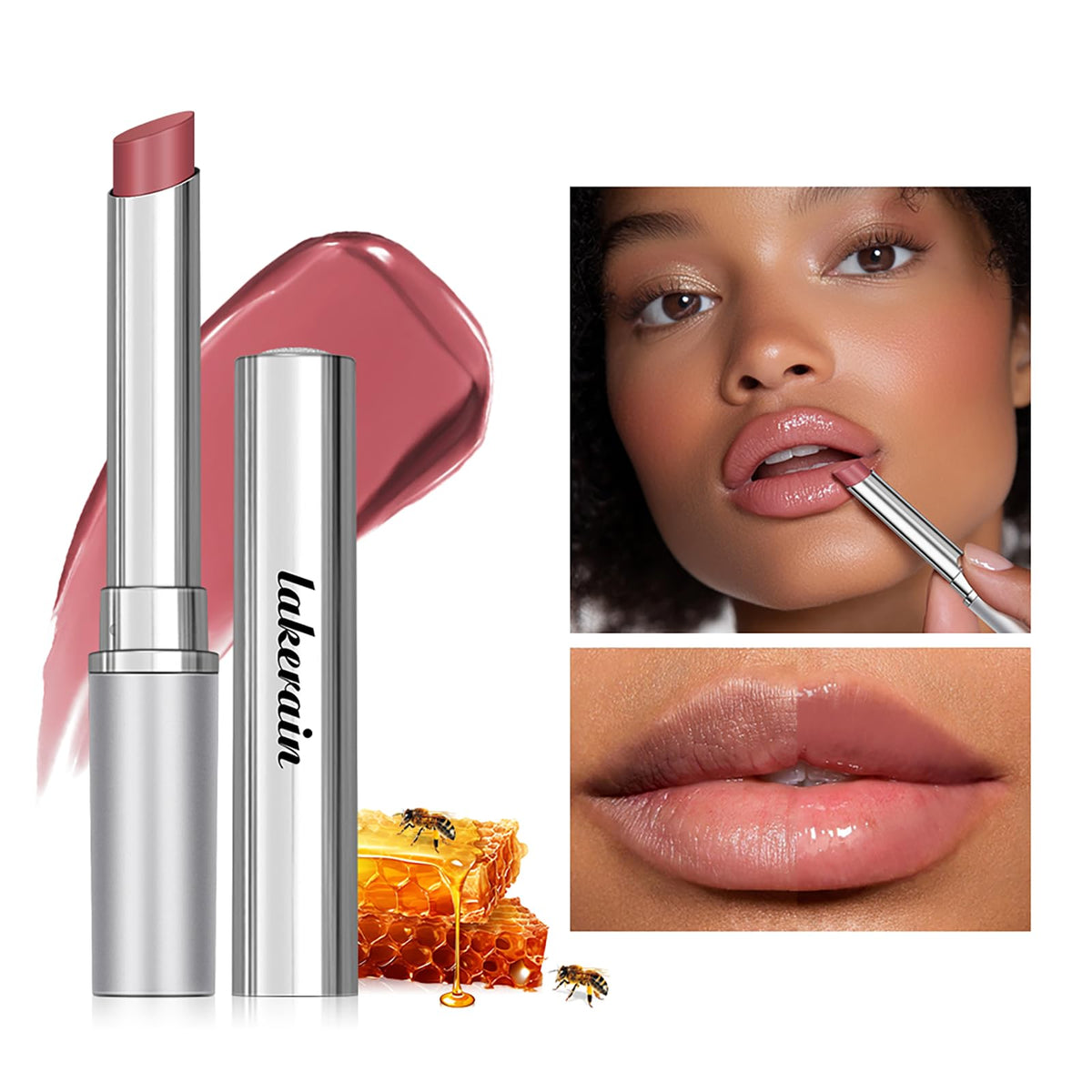 BAISEN DIARY before and after lip swatch showing improved hydration and tint