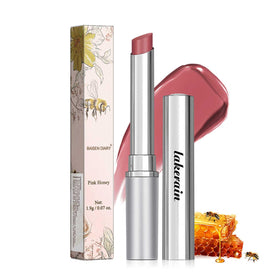 BAISEN DIARY close-up of tinted balm on lips showing natural pink-cherry tint