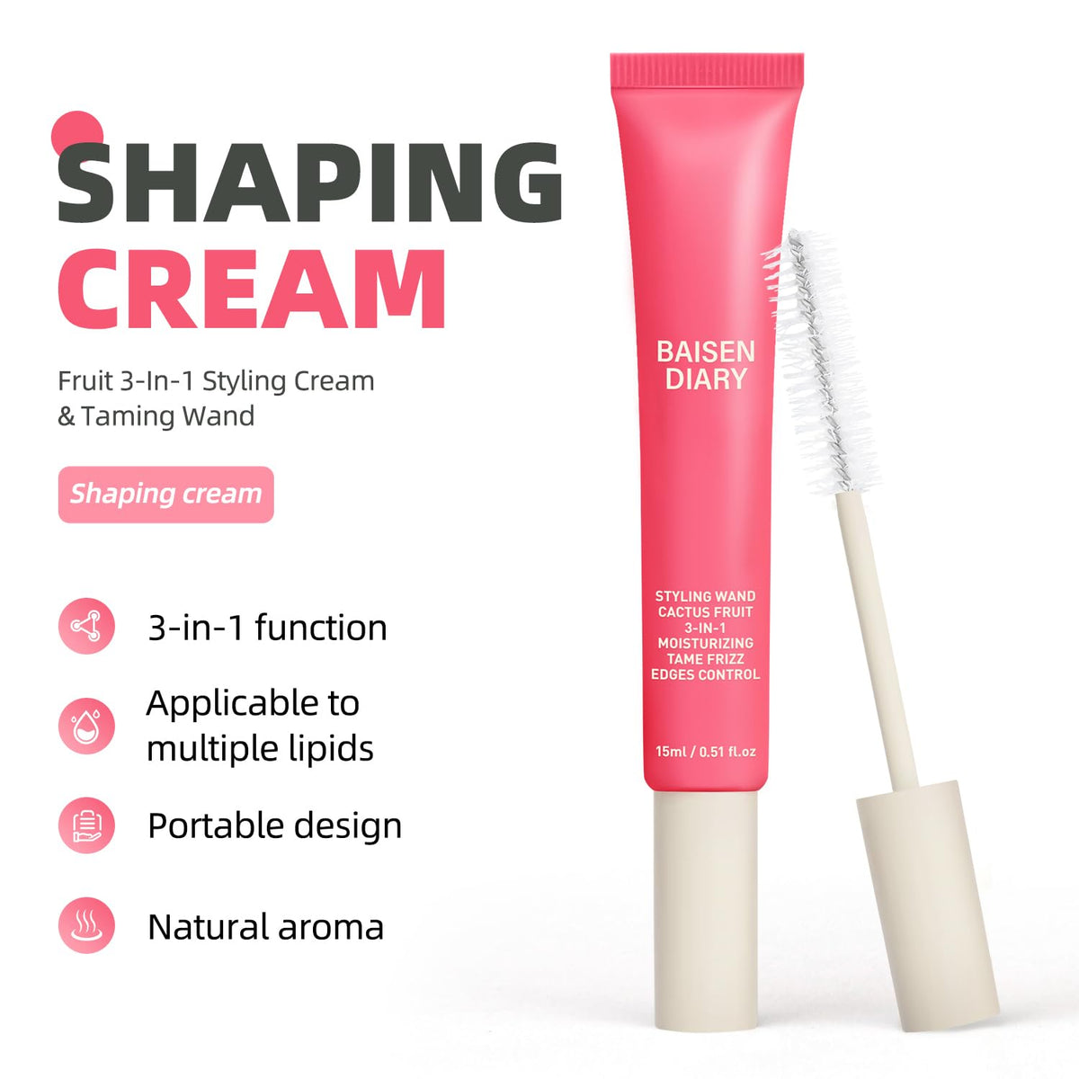 BAISEN DIARY close-up of creamy texture highlighting lightweight glide