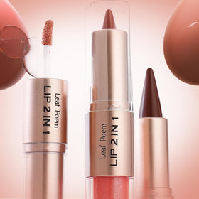 BAISEN DIARY lifestyle shot with warm fall makeup illustrating complementary look