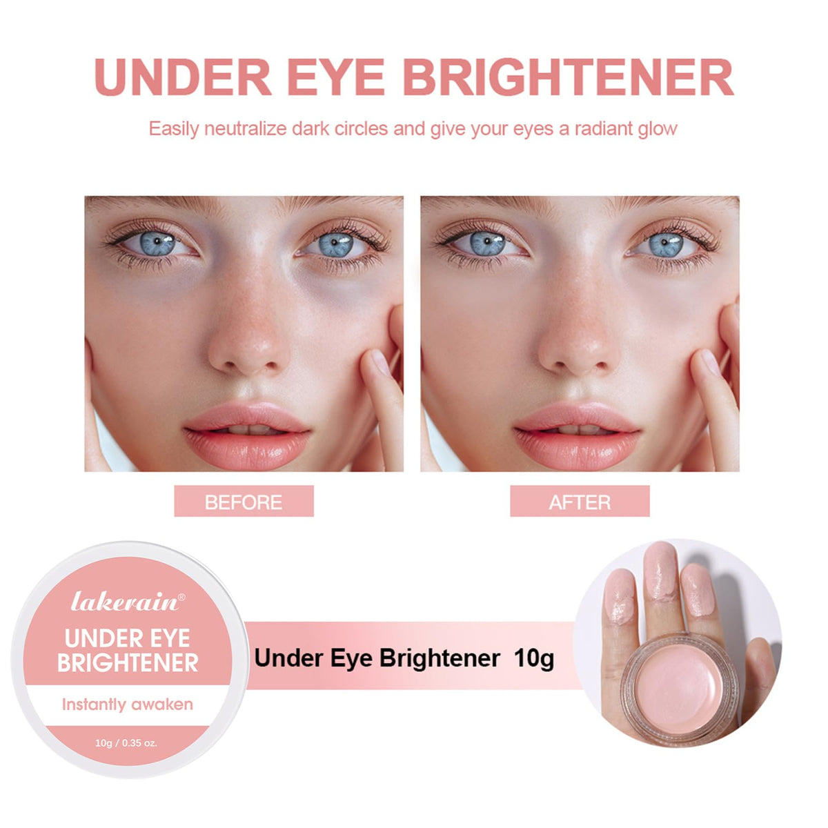 BAISEN DIARY before and after under-eye comparison demonstrating reduced darkness and refreshed look