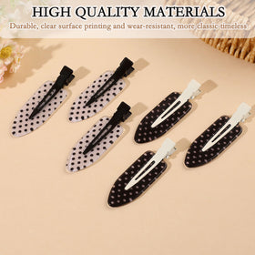 BAISEN three black and three white polka dot clips arranged for style