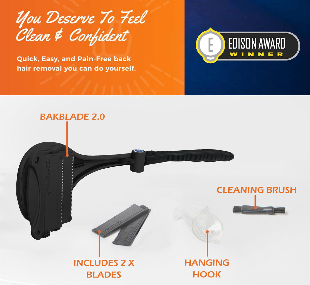 baKblade extra blades packaging included for fast replacements and consistent shave
