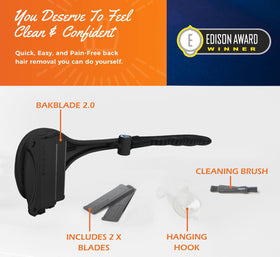 baKblade extra blades packaging included for fast replacements and consistent shave