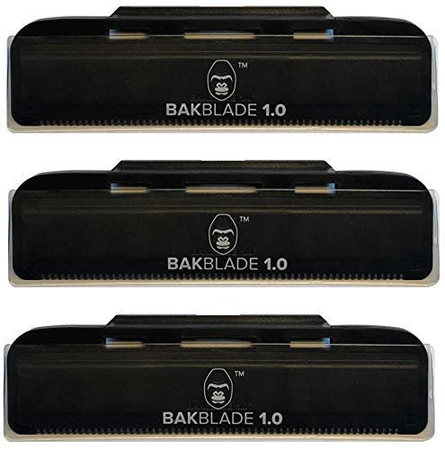 baKblade front packaging showing three 4-inch replacement cartridges and clarity for fast restock