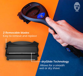 baKblade being used in shower demonstrating waterproof wet-or-dry convenience