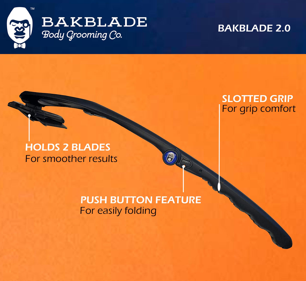 baKblade on bathroom counter in lifestyle scene encouraging confident grooming routine