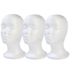 BALABALA front view foam wig head showing female features and display benefit