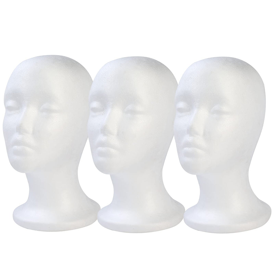 BALABALA front view foam wig head showing female features and display benefit