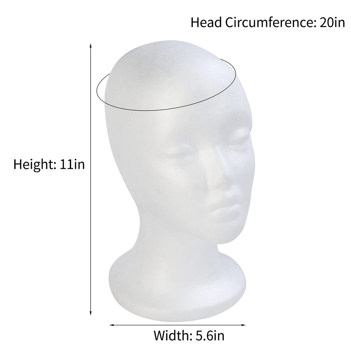 BALABALA side profile foam head illustrating natural wig drape benefit