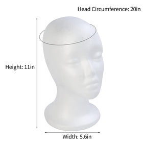 BALABALA side profile foam head illustrating natural wig drape benefit