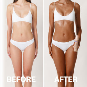 BALI BODY mousse applied with a mitt showing even, streak-free blending benefit