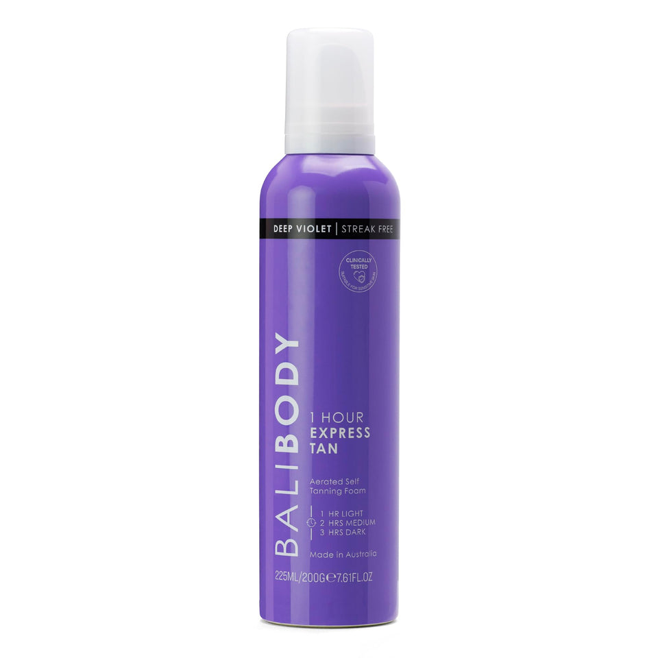 BALI BODY front packaging of Deep Violet 1 Hour Express for quick bronzing
