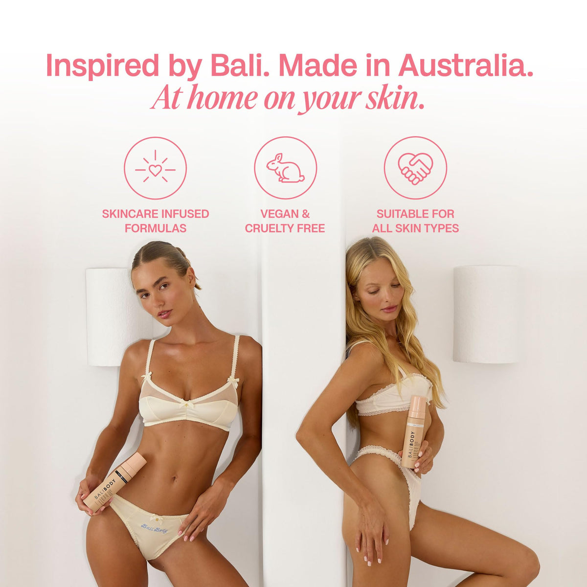 BALI BODY product on bathroom shelf in lifestyle scene suggesting everyday use benefit