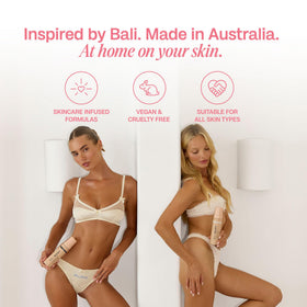 BALI BODY product on bathroom shelf in lifestyle scene suggesting everyday use benefit