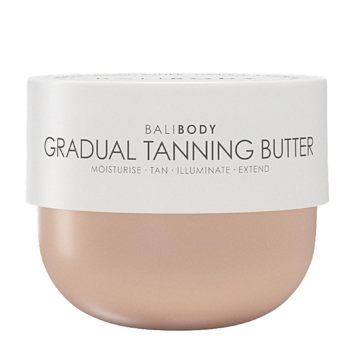 Bali Body jar front view showing product label and size benefit