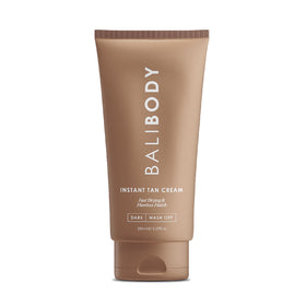 BALI BODY front tube image showing packaging and quick tan benefit