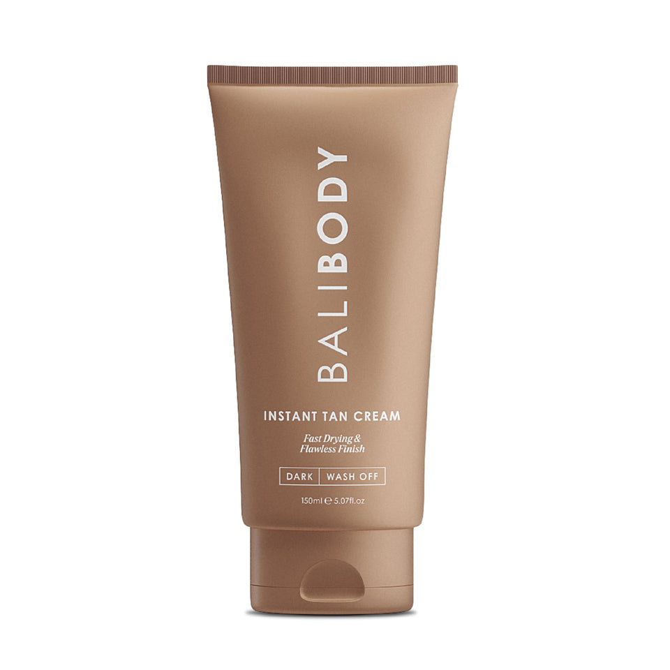 BALI BODY front tube image showing packaging and quick tan benefit