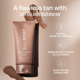 BALI BODY tube beside hand for size comparison and travel-friendly benefit