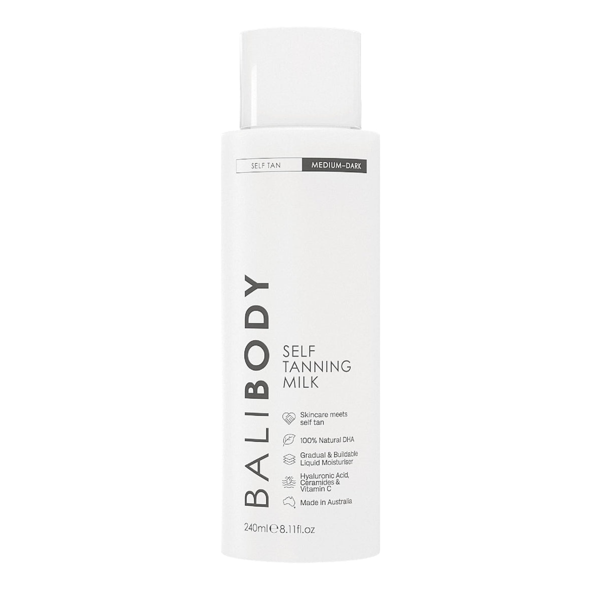 BALI BODY front bottle view showing clean packaging and product benefit