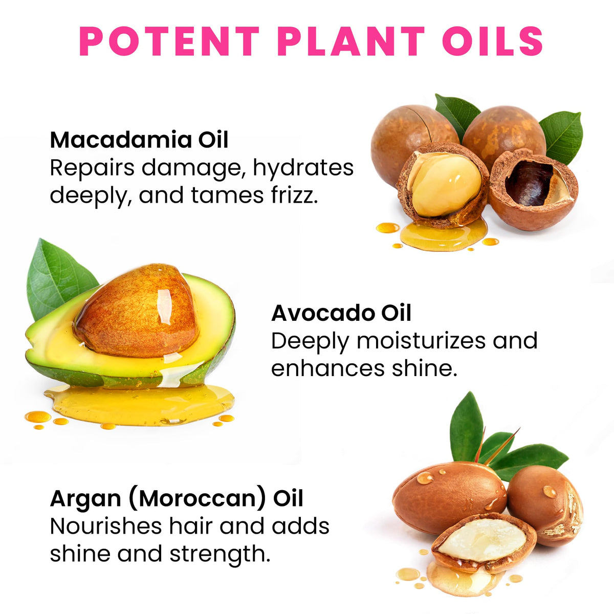 Bali Secret applying serum to hair with hands to reduce frizz