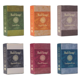 Bali Soap cedarwood-sandalwood bar emphasizing warm woody aroma and grounding effect