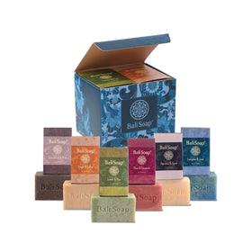 Bali Soap front packaging showing six wrapped bars and brand appeal