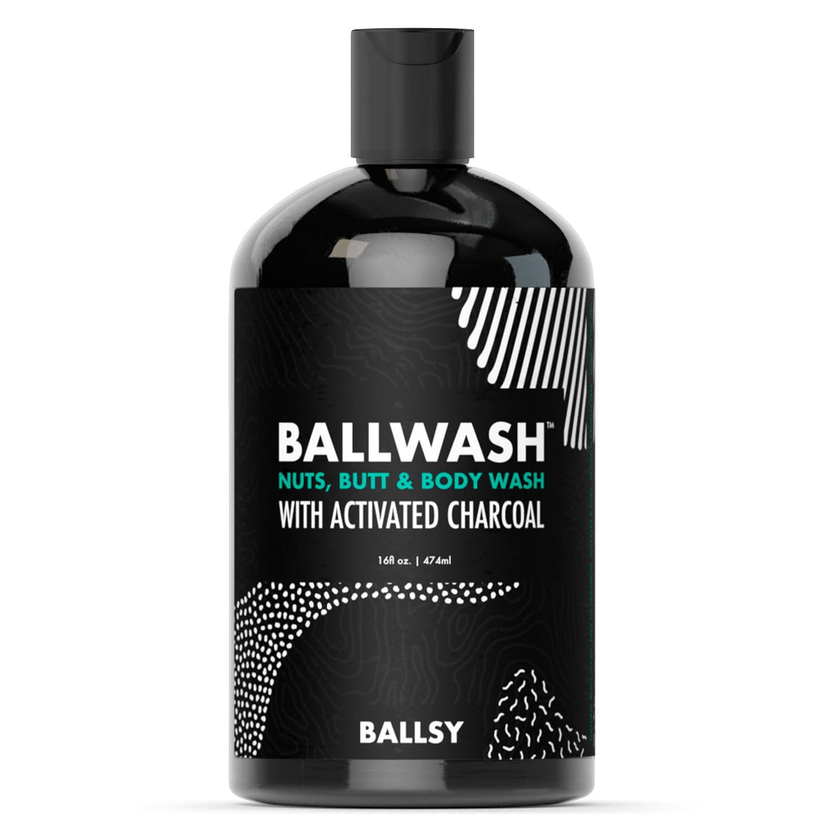 Ballsy front bottle view showing label and scent benefit