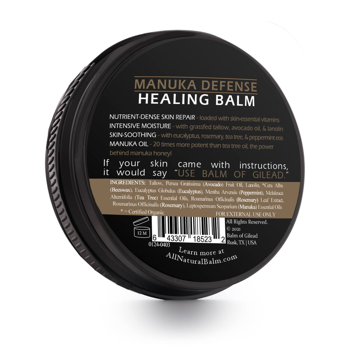BALM OF GILEAD open jar revealing thick balm texture for deep hydration