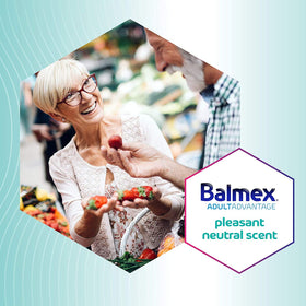 Balmex ingredient label close-up highlighting Skinshield Technology and calming botanicals