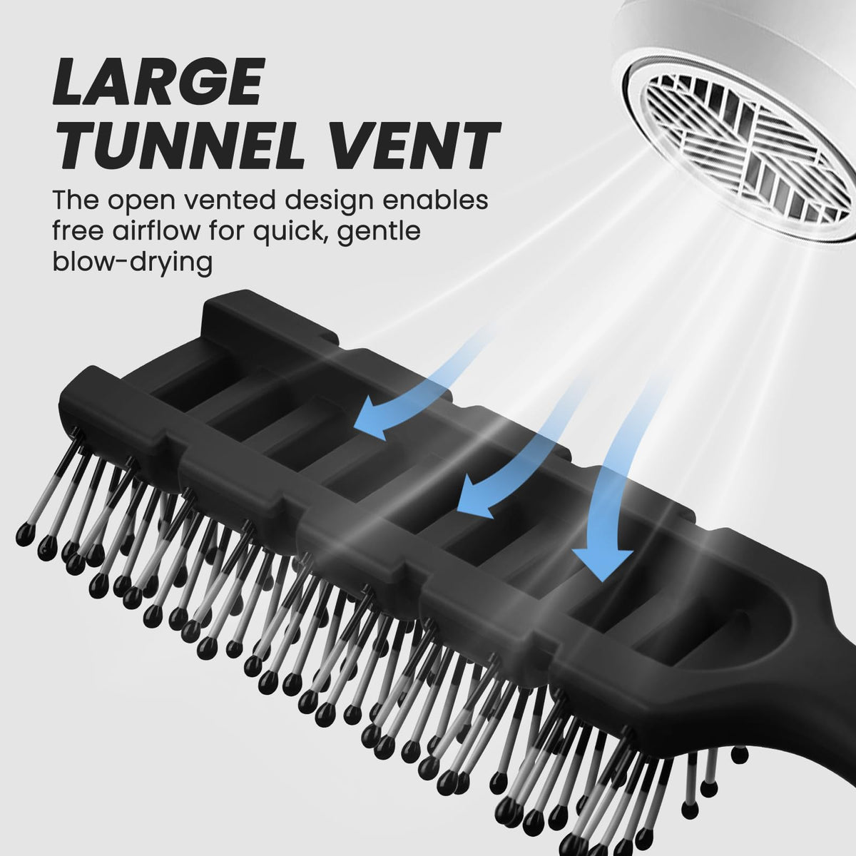 BALON close-up of large back vents improving airflow for quicker blow-drying