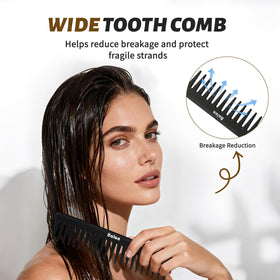 BALON wide-tooth comb teeth detail, designed to detangle wet hair safely