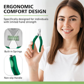 Baluca clipper trimming thick toenail demonstrating safer, controlled cutting