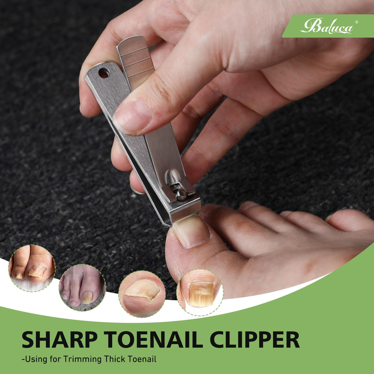 BALUCA clippers with catcher pictured containing clippings for cleaner trims benefit